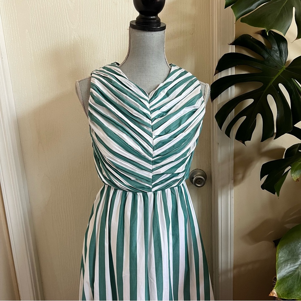 NWT Hunter Bell Kathleen Dress Emerald Stripe - Picture 6 of 13